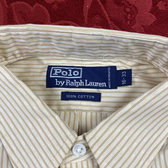 VTG Polo Ralph Lauren Shirt Mens 16 33 Pinstripe French Cuff New w/Tags *read - Picture 4 of 13